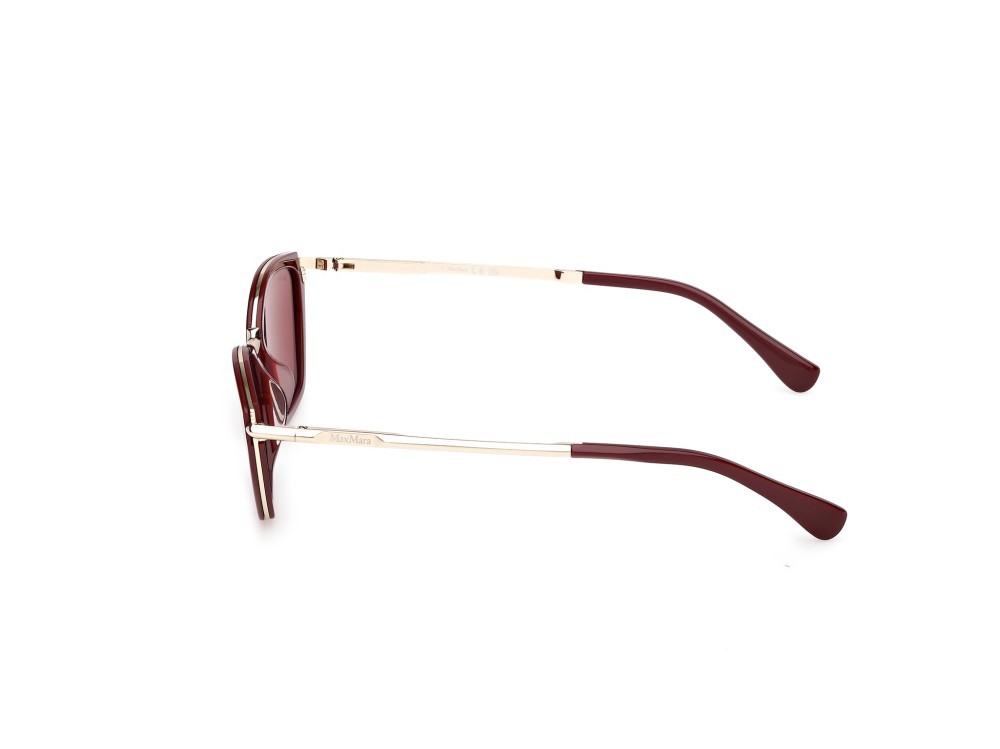 Occhiali da sole MaxMara Miller7 MM0162 (69S) colore bordeaux lucido forma cat eye lenti fumo