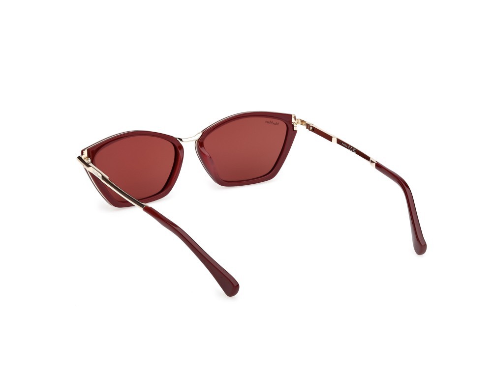 Occhiali da sole MaxMara Miller7 MM0162 (69S) colore bordeaux lucido forma cat eye lenti fumo