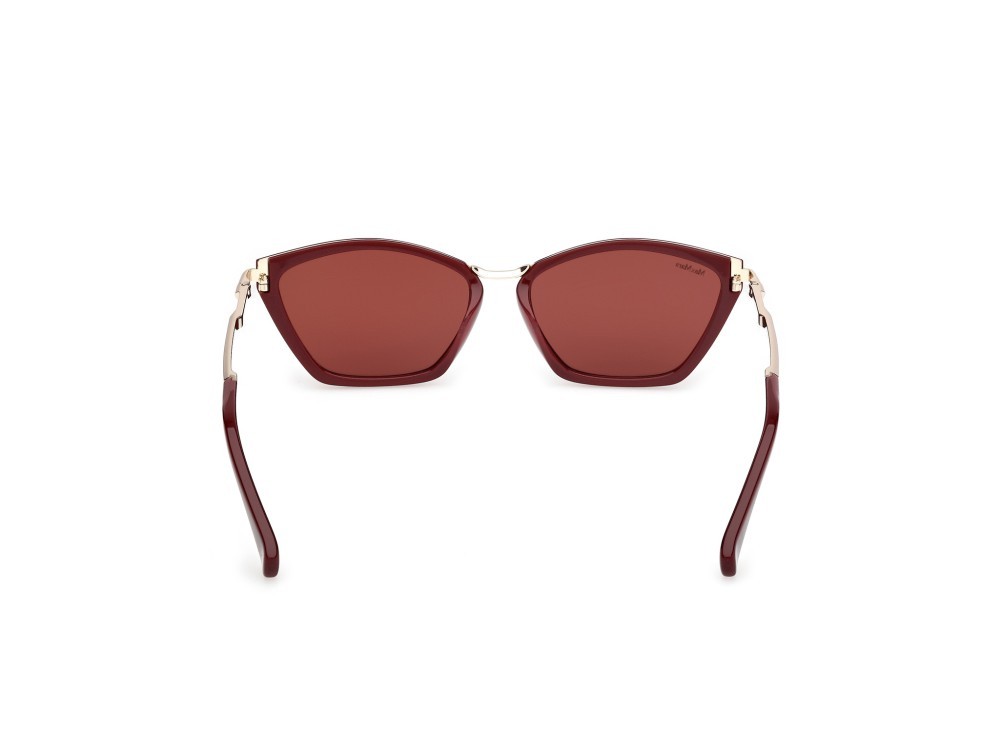 Occhiali da sole MaxMara Miller7 MM0162 (69S) colore bordeaux lucido forma cat eye lenti fumo