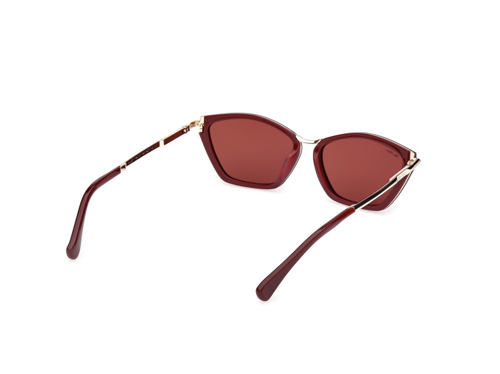 Occhiali da sole MaxMara Miller7 MM0162 (69S) colore bordeaux lucido forma cat eye lenti fumo