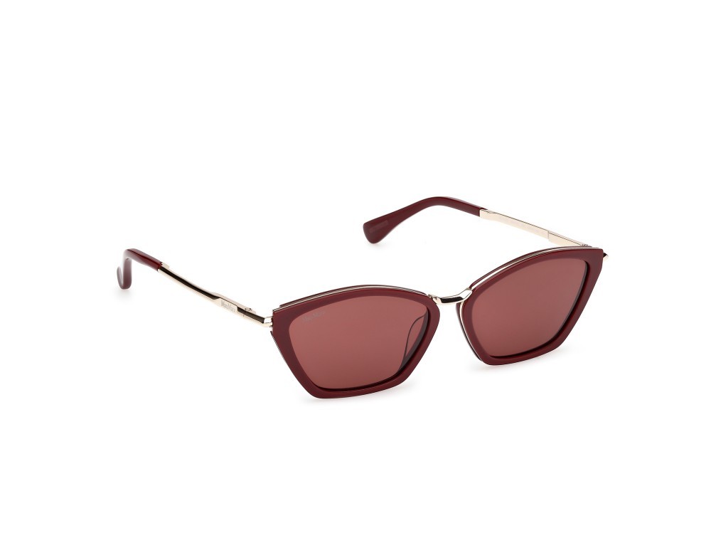 Occhiali da sole MaxMara Miller7 MM0162 (69S) colore bordeaux lucido forma cat eye lenti fumo