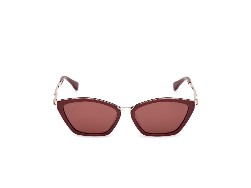 Occhiali da sole MaxMara Miller7 MM0162 (69S) colore bordeaux lucido forma cat eye lenti fumo