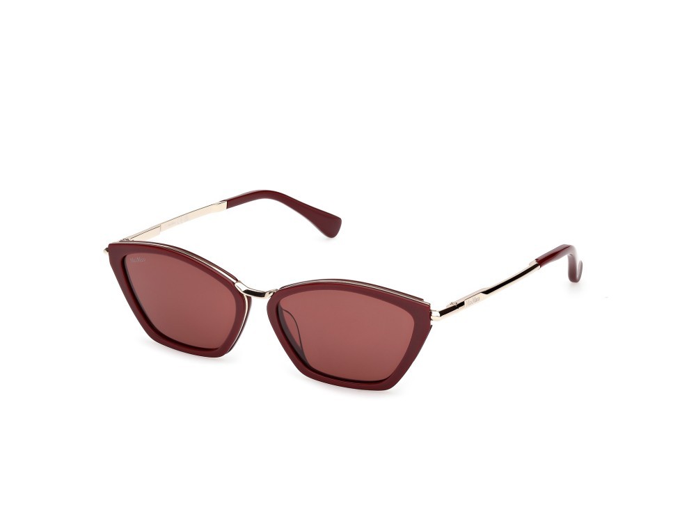 Occhiali da sole MaxMara Miller7 MM0162 (69S) colore bordeaux lucido forma cat eye lenti fumo