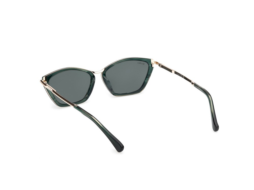 Occhiali da sole MaxMara Miller7 MM0162 (96N) colore corno verde forma cat eye lenti verde