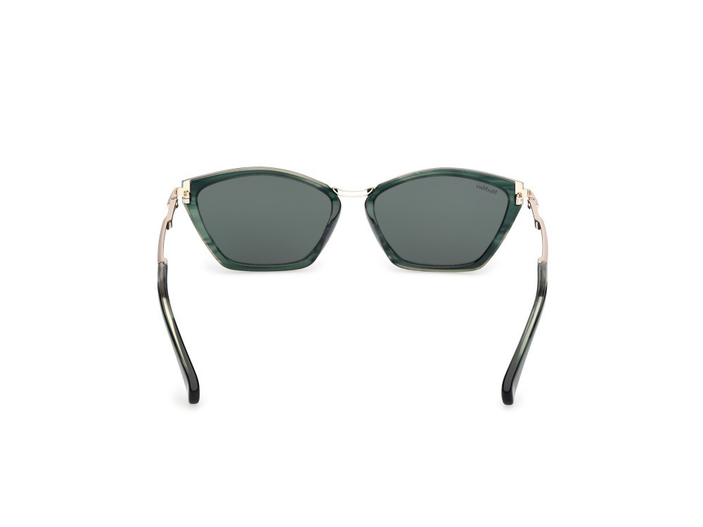 Occhiali da sole MaxMara Miller7 MM0162 (96N) colore corno verde forma cat eye lenti verde
