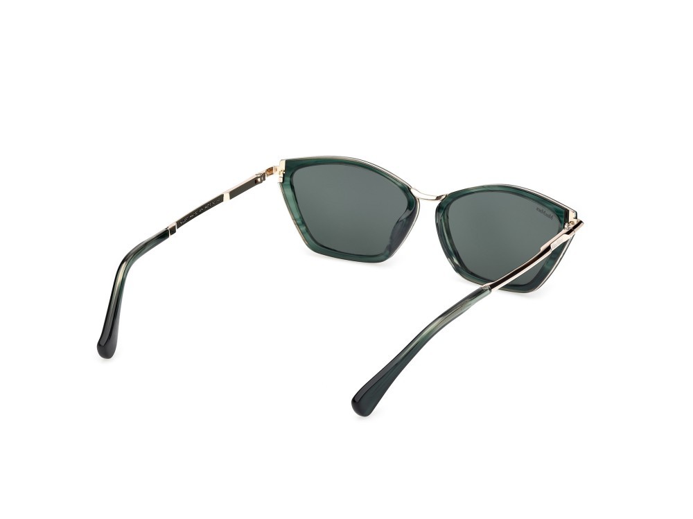 Occhiali da sole MaxMara Miller7 MM0162 (96N) colore corno verde forma cat eye lenti verde