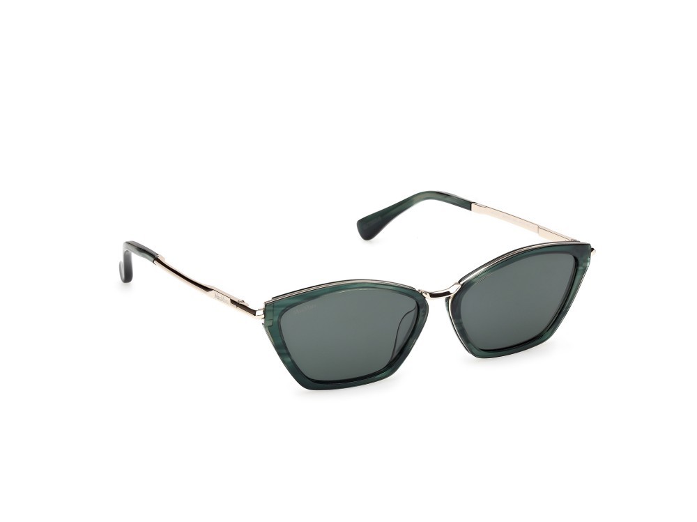 Occhiali da sole MaxMara Miller7 MM0162 (96N) colore corno verde forma cat eye lenti verde