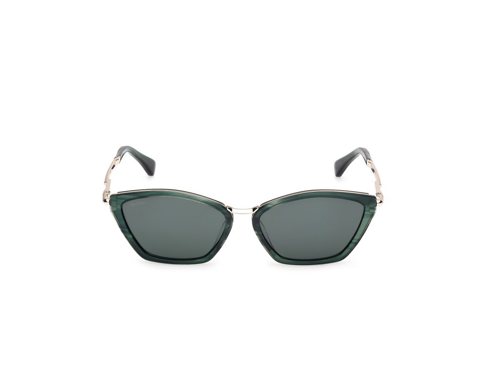 Occhiali da sole MaxMara Miller7 MM0162 (96N) colore corno verde forma cat eye lenti verde
