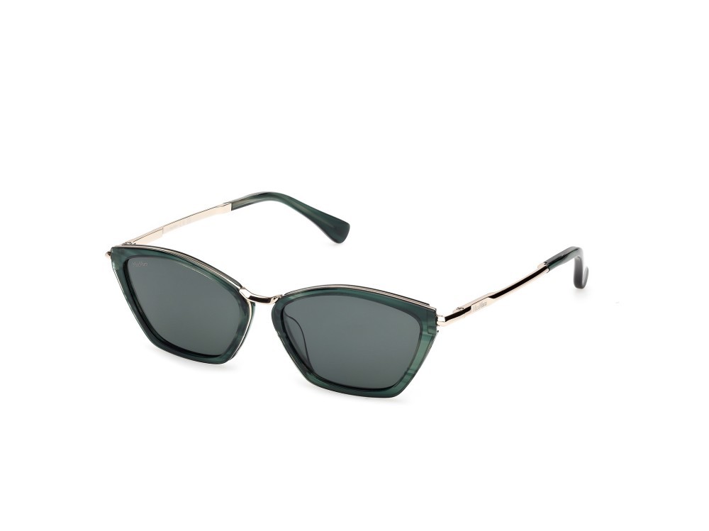 Occhiali da sole MaxMara Miller7 MM0162 (96N) colore corno verde forma cat eye lenti verde