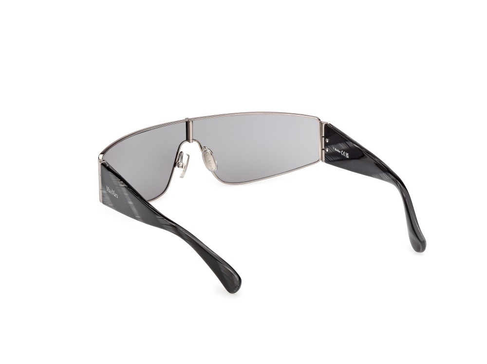 Occhiali da sole MaxMara Space MM0164 (14A) colore rutenio chiaro lucido / corno nero forma mask lenti fumo