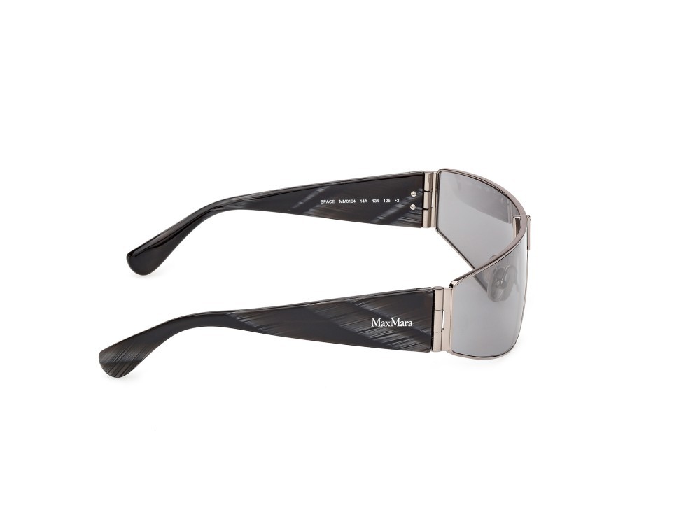 Occhiali da sole MaxMara Space MM0164 (14A) colore rutenio chiaro lucido / corno nero forma mask lenti fumo