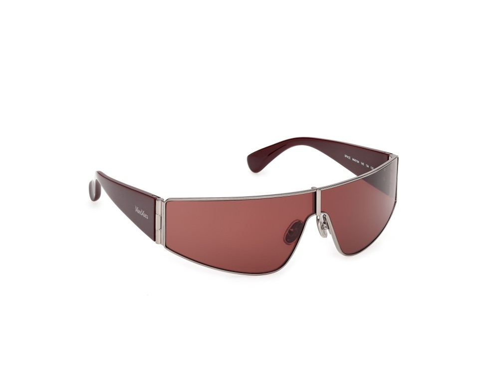 Occhiali da sole MaxMara Space MM0164 (14S) colore  rutenio chiaro lucido / bordeaux lucido forma mask lenti bordeaux