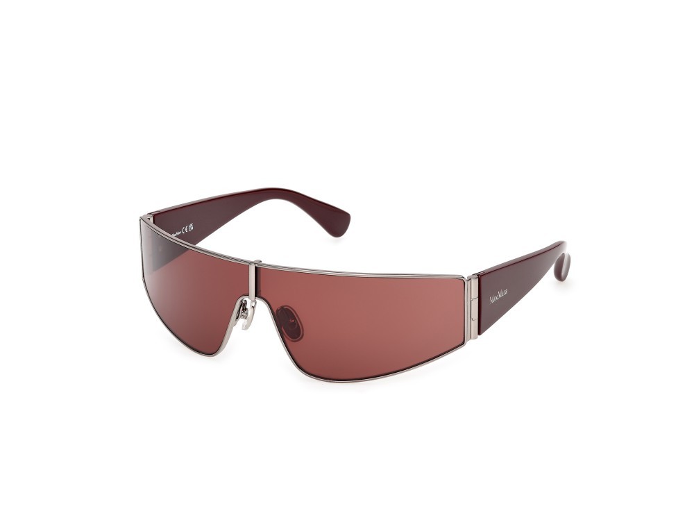 Occhiali da sole MaxMara Space MM0164 (14S) colore  rutenio chiaro lucido / bordeaux lucido forma mask lenti bordeaux