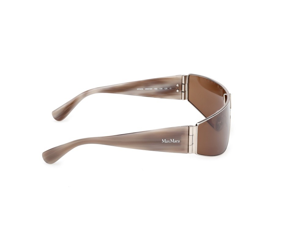 Occhiali da sole MaxMara Space MM0164 (16E) colore palladio lucido - grigio/corno forma mask lenti marrone