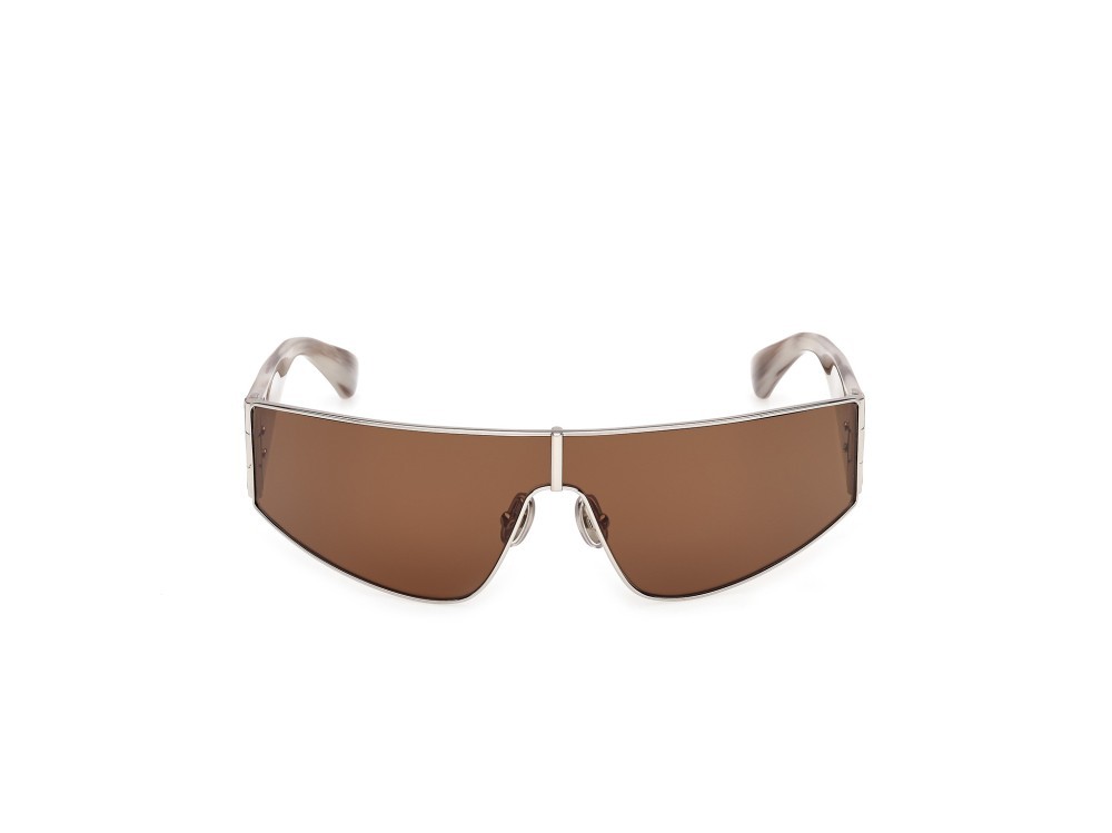Occhiali da sole MaxMara Space MM0164 (16E) colore palladio lucido - grigio/corno forma mask lenti marrone