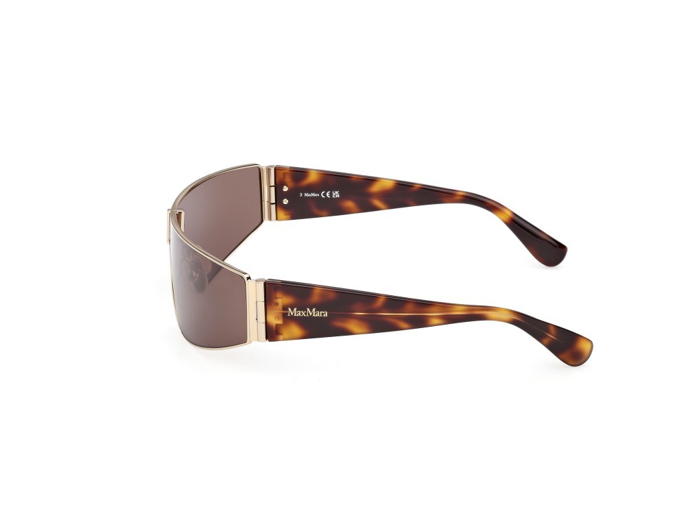 Occhiali da sole MaxMara Space MM0164 (32E) colore oro pallido lucido / avana scura forma mask lenti marrone