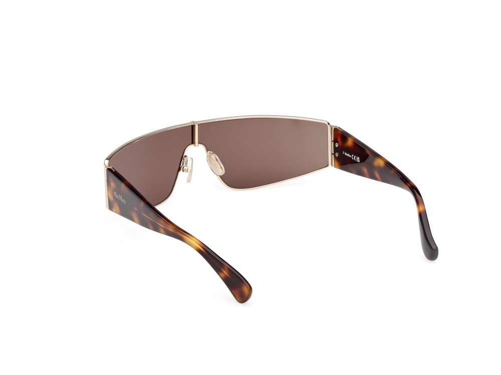 Occhiali da sole MaxMara Space MM0164 (32E) colore oro pallido lucido / avana scura forma mask lenti marrone