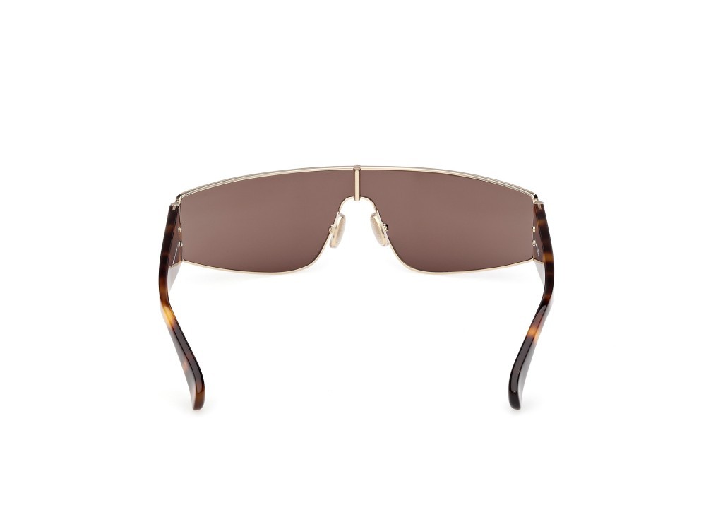 Occhiali da sole MaxMara Space MM0164 (32E) colore oro pallido lucido / avana scura forma mask lenti marrone