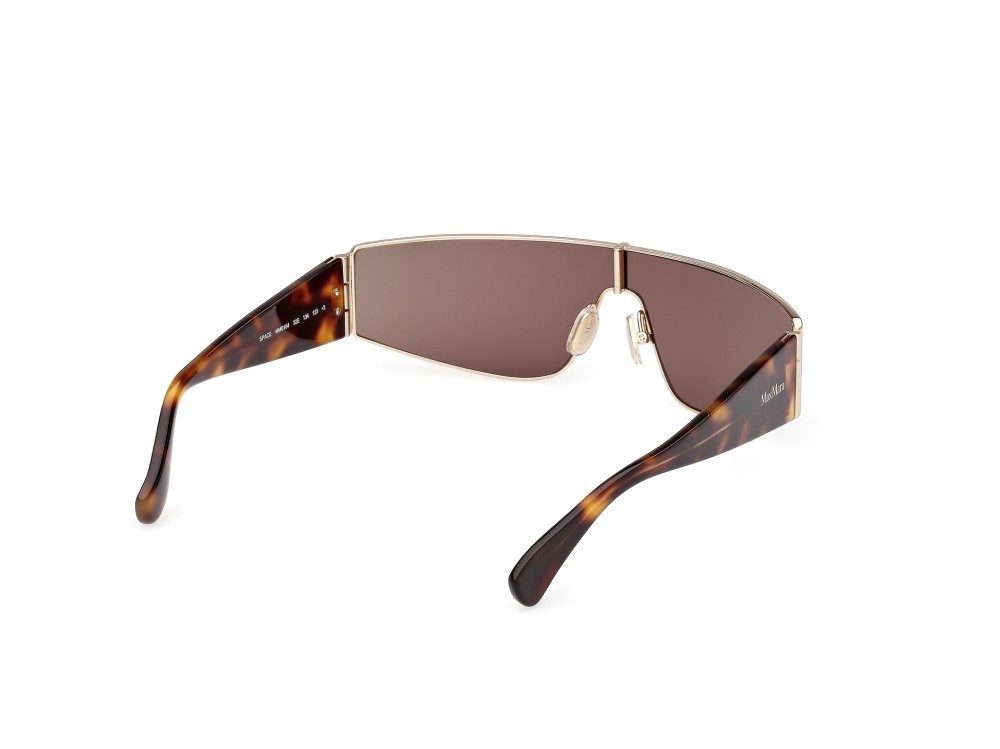 Occhiali da sole MaxMara Space MM0164 (32E) colore oro pallido lucido / avana scura forma mask lenti marrone