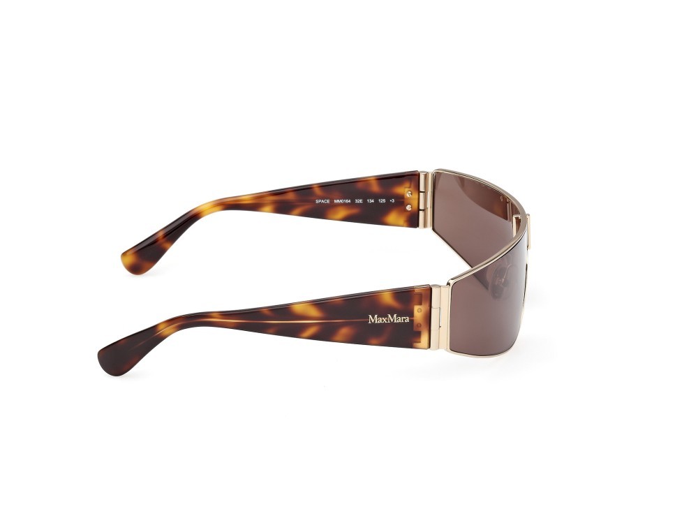 Occhiali da sole MaxMara Space MM0164 (32E) colore oro pallido lucido / avana scura forma mask lenti marrone