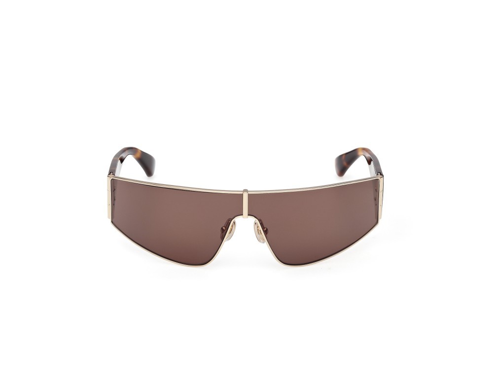 Occhiali da sole MaxMara Space MM0164 (32E) colore oro pallido lucido / avana scura forma mask lenti marrone