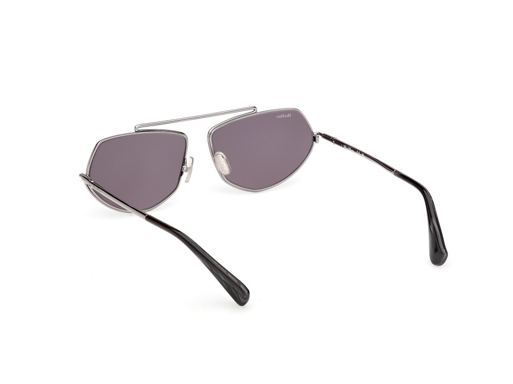 Occhiali da sole MaxMara Joey MM0165 (14A) colore rutenio chiaro opaco / rutenio chiaro lucido forma geometrico lenti fumo