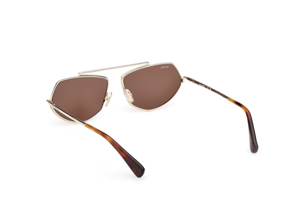 Occhiali da sole MaxMara Joey MM0165 (32E) colore oro pallido lucido forma geometrico lenti marrone