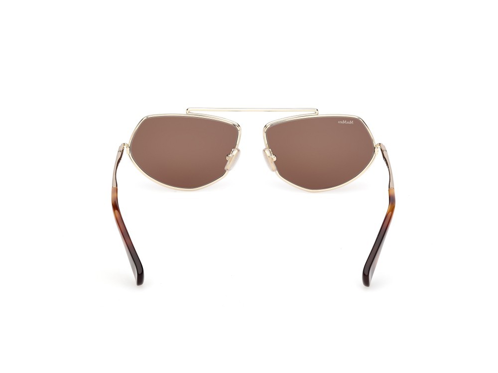Occhiali da sole MaxMara Joey MM0165 (32E) colore oro pallido lucido forma geometrico lenti marrone