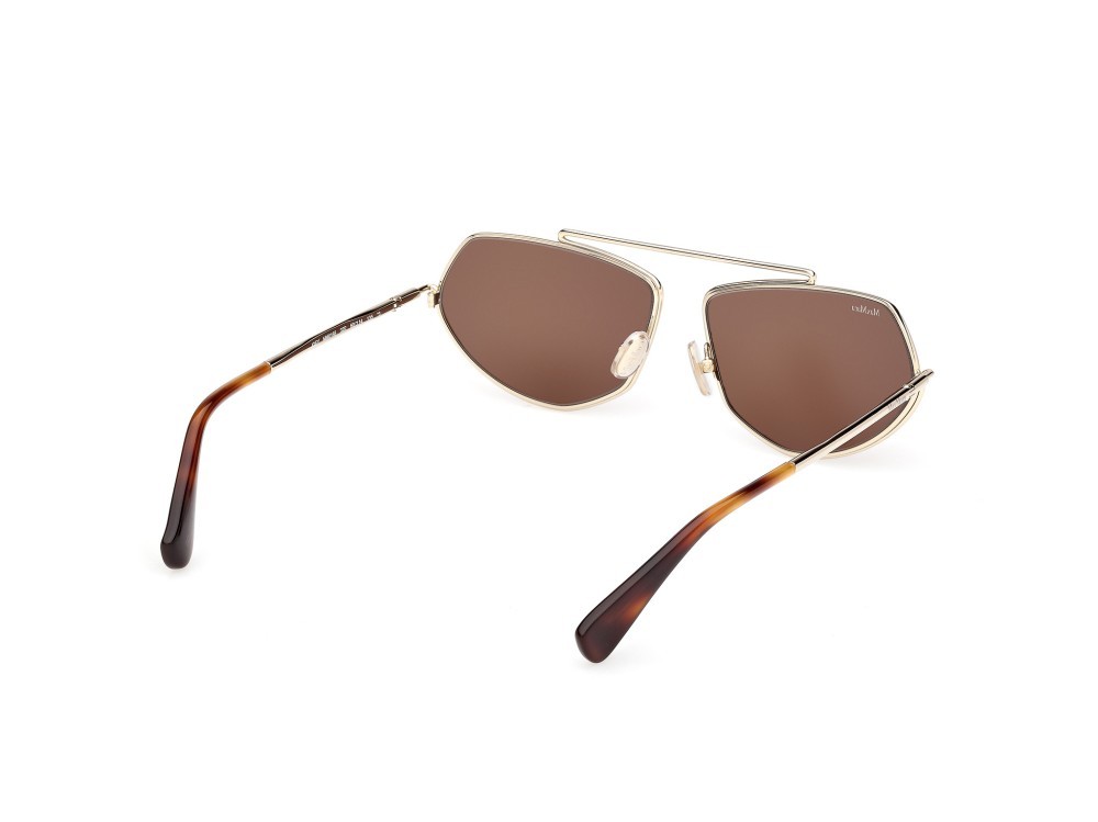 Occhiali da sole MaxMara Joey MM0165 (32E) colore oro pallido lucido forma geometrico lenti marrone