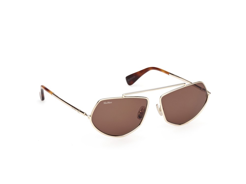 Occhiali da sole MaxMara Joey MM0165 (32E) colore oro pallido lucido forma geometrico lenti marrone