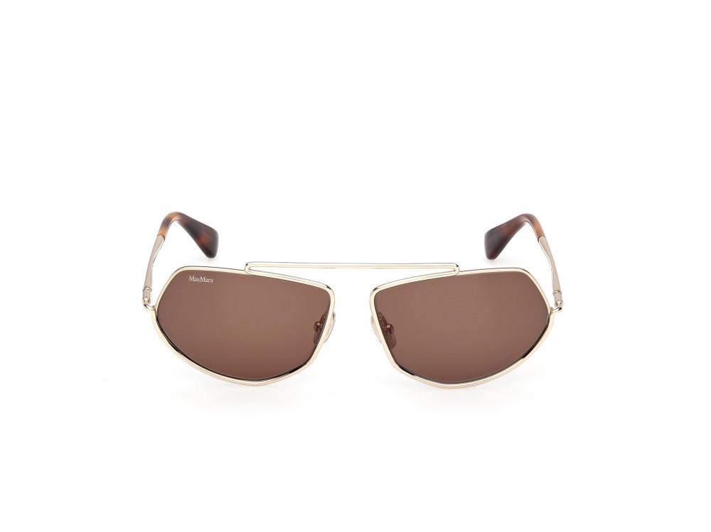 Occhiali da sole MaxMara Joey MM0165 (32E) colore oro pallido lucido forma geometrico lenti marrone