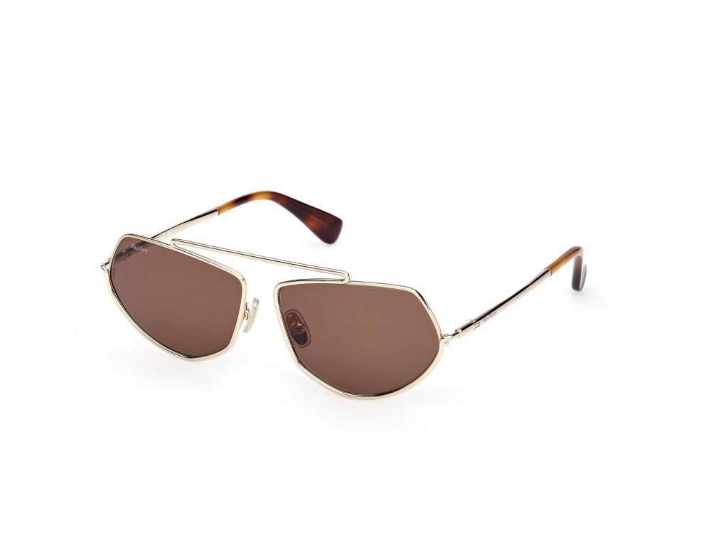 Occhiali da sole MaxMara Joey MM0165 (32E) colore oro pallido lucido forma geometrico lenti marrone