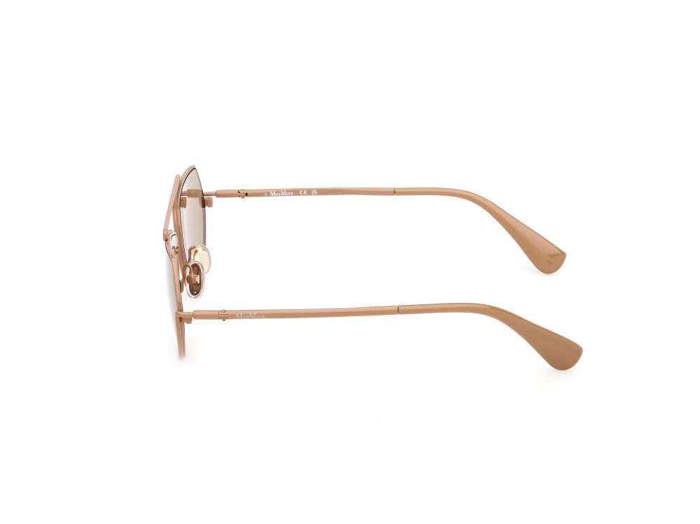 Occhiali da sole MaxMara Joey MM0165 (45E) colore marrone chiaro lucido forma geometrico lenti marrone
