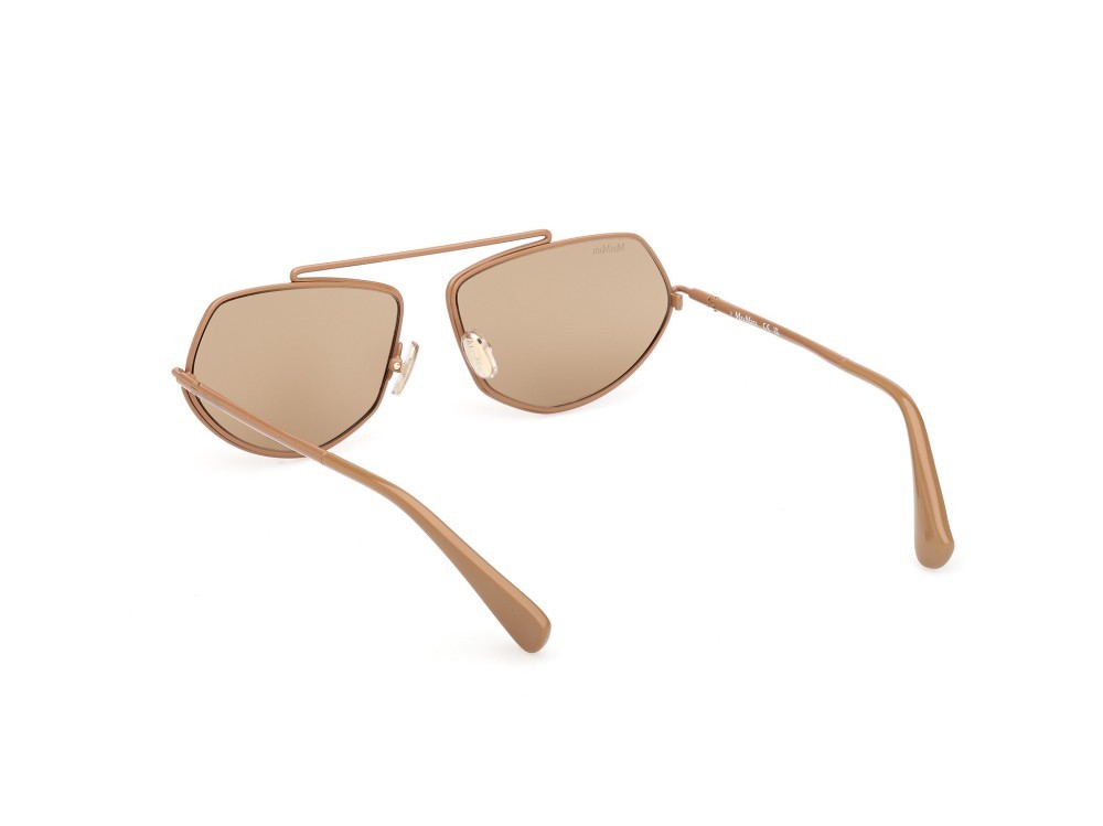 Occhiali da sole MaxMara Joey MM0165 (45E) colore marrone chiaro lucido forma geometrico lenti marrone