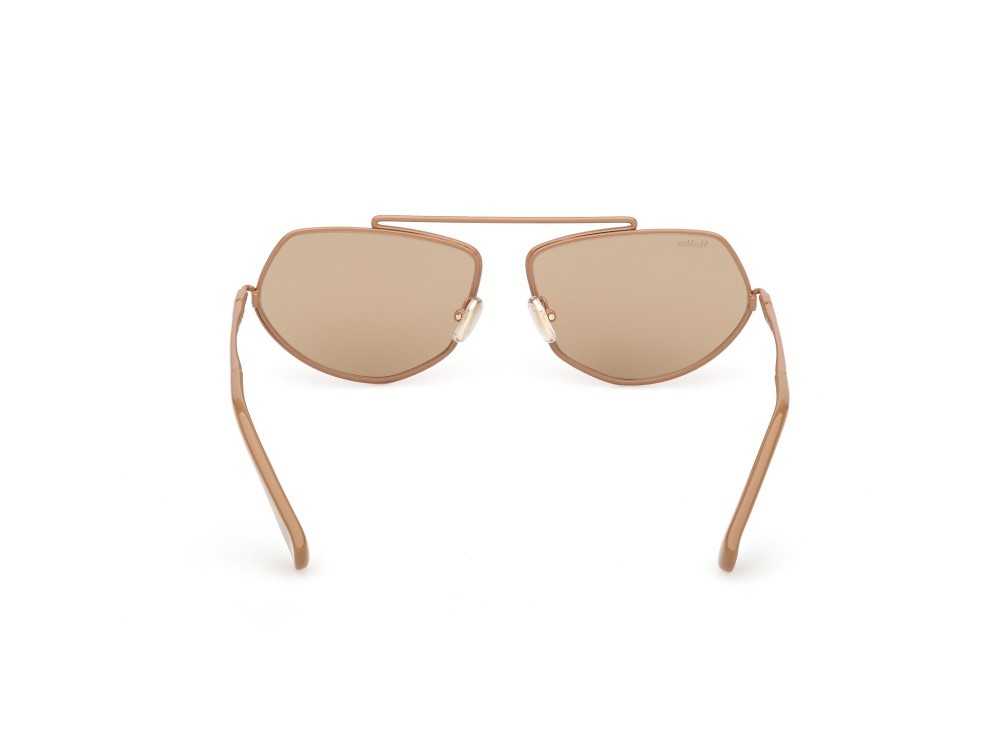 Occhiali da sole MaxMara Joey MM0165 (45E) colore marrone chiaro lucido forma geometrico lenti marrone
