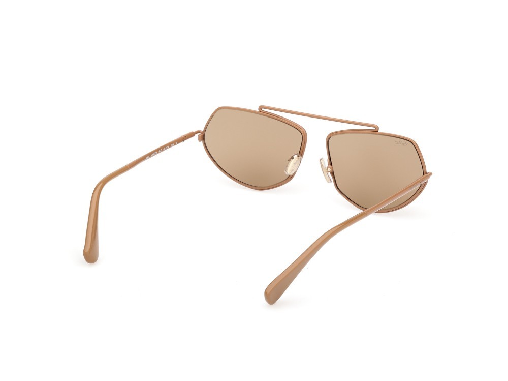 Occhiali da sole MaxMara Joey MM0165 (45E) colore marrone chiaro lucido forma geometrico lenti marrone