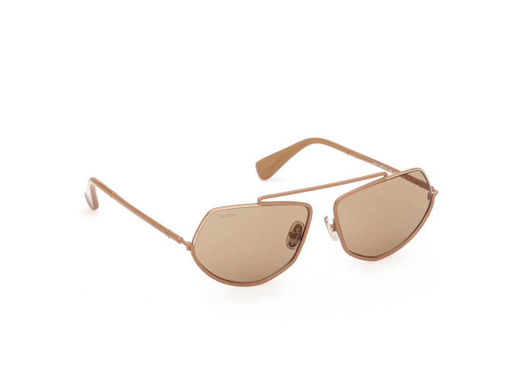 Occhiali da sole MaxMara Joey MM0165 (45E) colore marrone chiaro lucido forma geometrico lenti marrone
