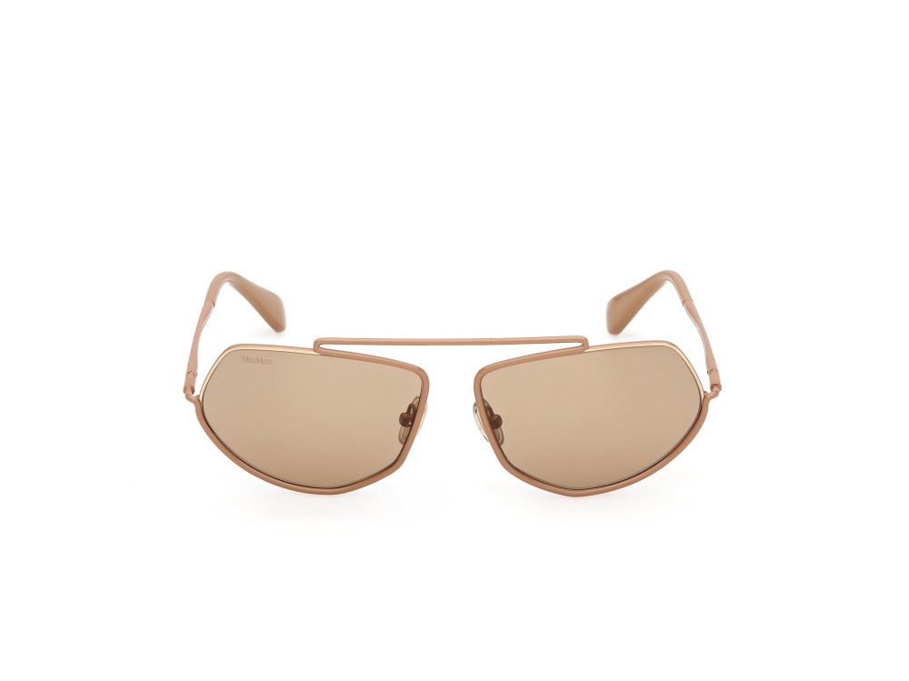 Occhiali da sole MaxMara Joey MM0165 (45E) colore marrone chiaro lucido forma geometrico lenti marrone