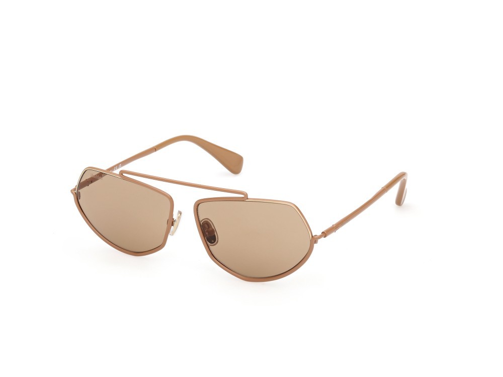 Occhiali da sole MaxMara Joey MM0165 (45E) colore marrone chiaro lucido forma geometrico lenti marrone