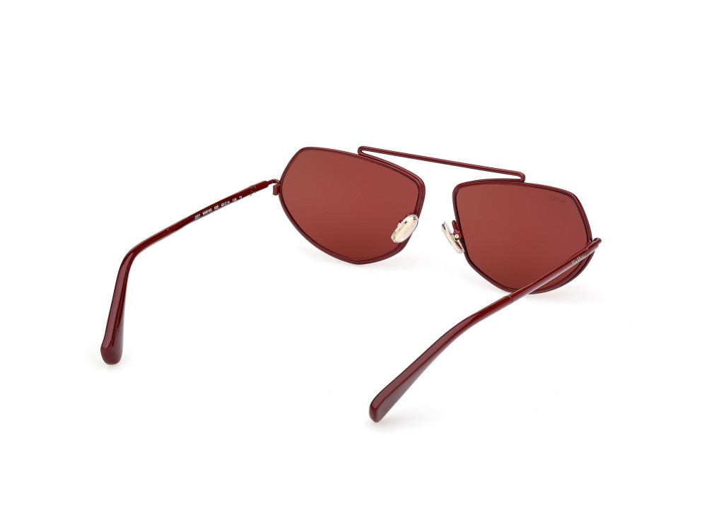 Occhiali da sole MaxMara Joey MM0165 (69S) colore bordeaux lucido forma geometrico lenti bordeaux