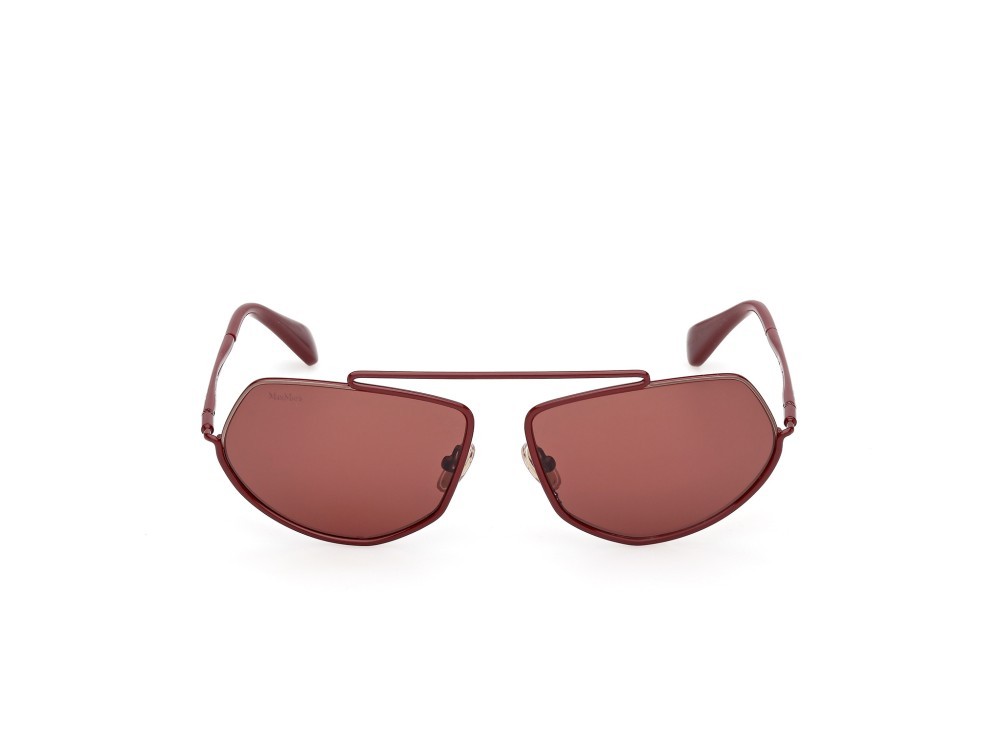 Occhiali da sole MaxMara Joey MM0165 (69S) colore bordeaux lucido forma geometrico lenti bordeaux