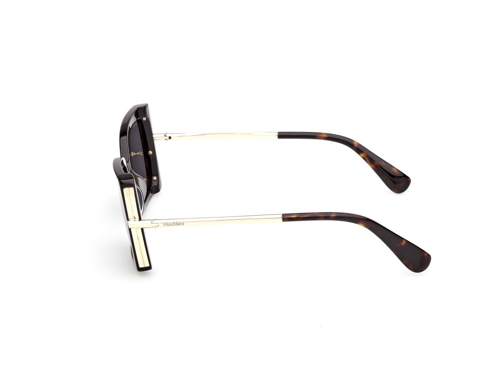 Occhiali da sole MaxMara Roquebrune MM0166 (52A) colore avana scura / oro pallido lucido forma farfalla lenti fumo 