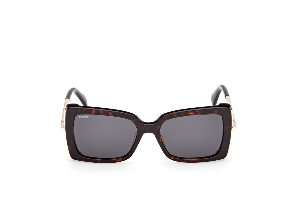 Occhiali da sole MaxMara Roquebrune MM0166 (52A) colore avana scura / oro pallido lucido forma farfalla lenti fumo 