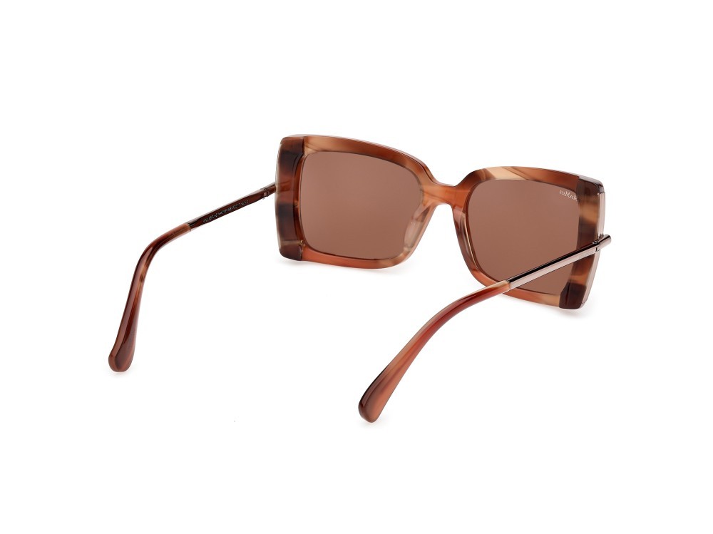 Occhiali da sole MaxMara Roquebrune MM0166 (68E) colore arancio/corno - bronzo chiaro lucido forma farfalla lenti marrone