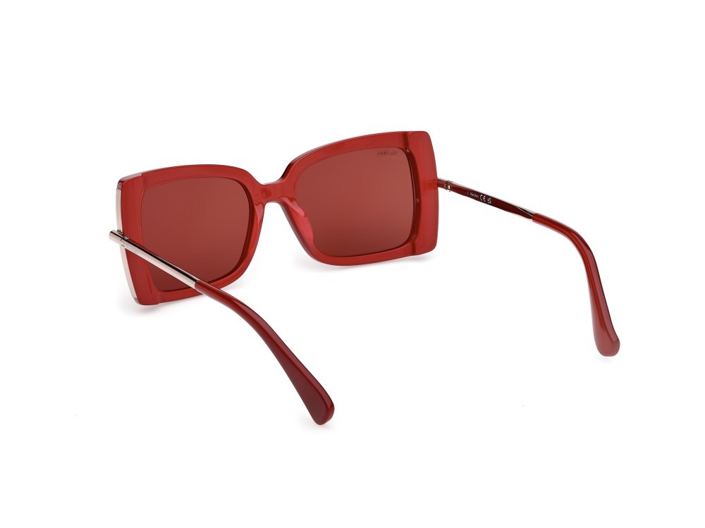 Occhiali da sole MaxMara Roquebrune MM0166 (69S) colore bordeaux lucido / bronzo scuro lucido forma farfalla lenti bordeaux