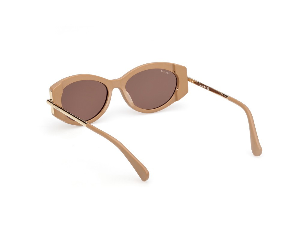 Sonnenbrillen MaxMara Roquebrune1 MM0167 (46E) farbe marrone chiaro opaco / oro pallido lucido form oval gläser marrone