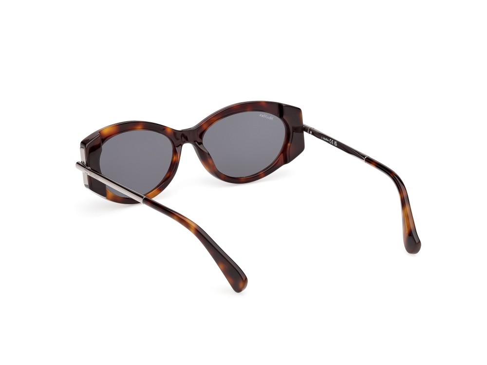 Occhiali da sole MaxMara Roquebrune1 MM0167 (52A) colore avana scura / rutenio chiaro lucido forma ovale lenti fumo