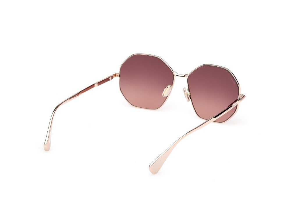 Occhiali da sole MaxMara Miller MM0168 (28F) colore oro rosé lucido forma geometrico lenti marrone sfumato