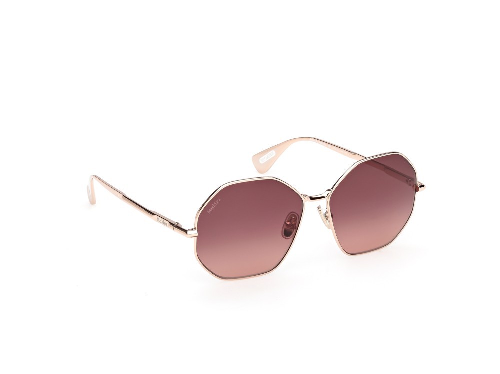 Occhiali da sole MaxMara Miller MM0168 (28F) colore oro rosé lucido forma geometrico lenti marrone sfumato
