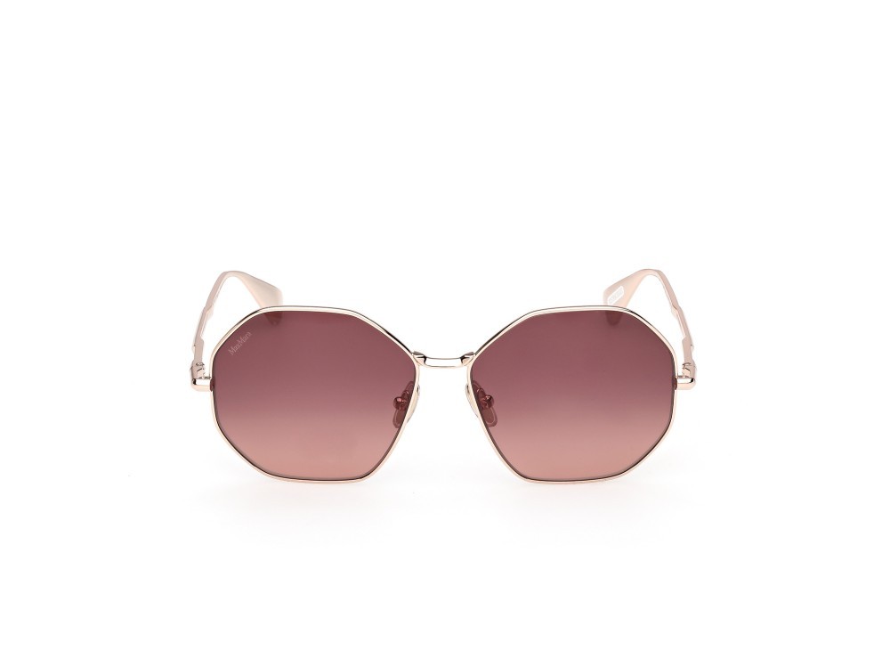 Occhiali da sole MaxMara Miller MM0168 (28F) colore oro rosé lucido forma geometrico lenti marrone sfumato